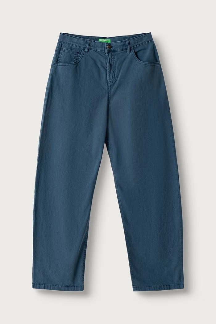 United Colors of Benetton Ravne hlače za djecu s pamukom mornarsko plava 46F5CE04W.G.Seasonal