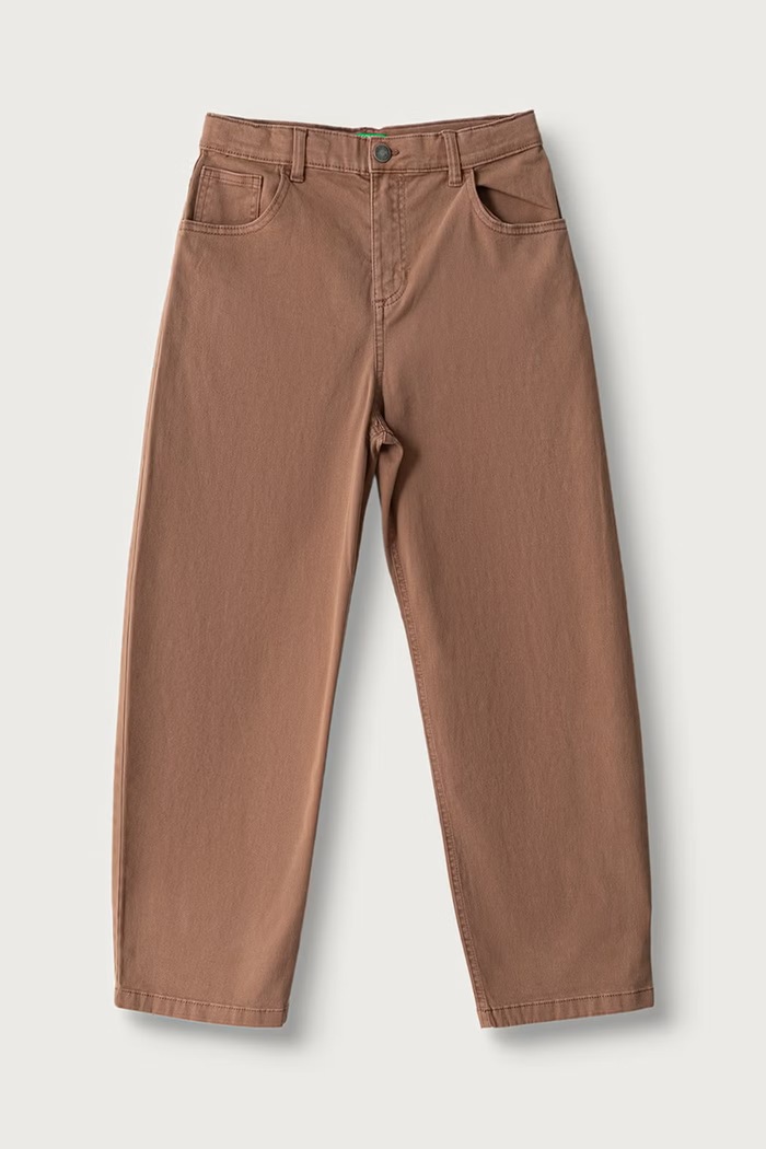 United Colors of Benetton Ravne hlače za djecu s pamukom smeđa 46F5CE04W.G.Seasonal