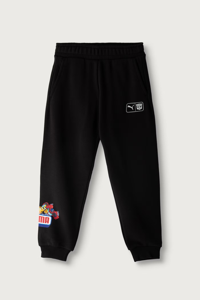 Puma Spodnie dresowe dziecięce z bawełną PUMA X TRANSFORMERS Sweatpants czarny 637629