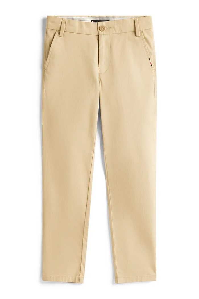 Tommy Hilfiger Spodnie chinos dziecięce z bawełną KB0KB09638.104.122.9BY2 beżowy AW26