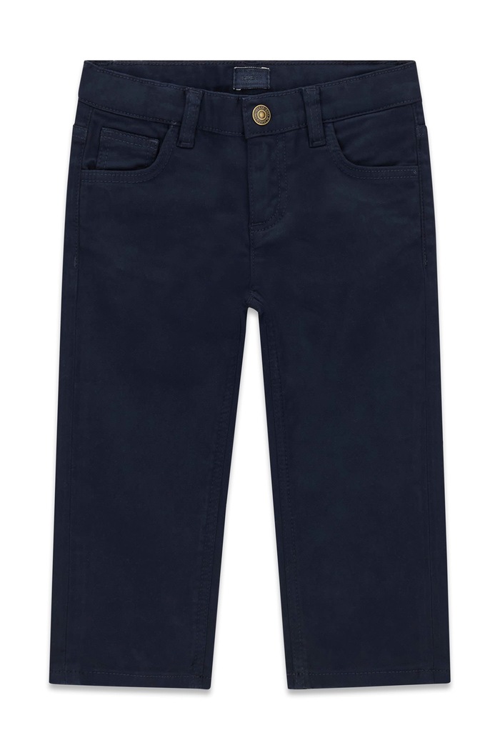Guess Spodnie dziecięce bawełniane z elastanem granatowy N6BB07.W4127.9BY2