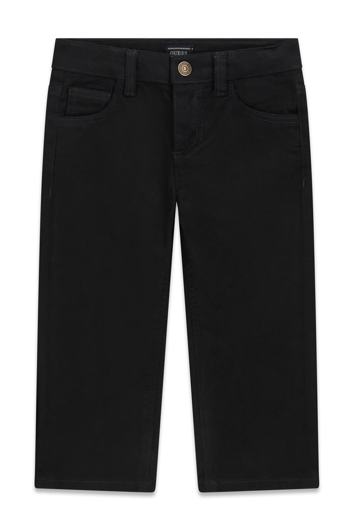Guess Spodnie dziecięce bawełniane z elastanem czarny N6BB07.W4127.9BY2