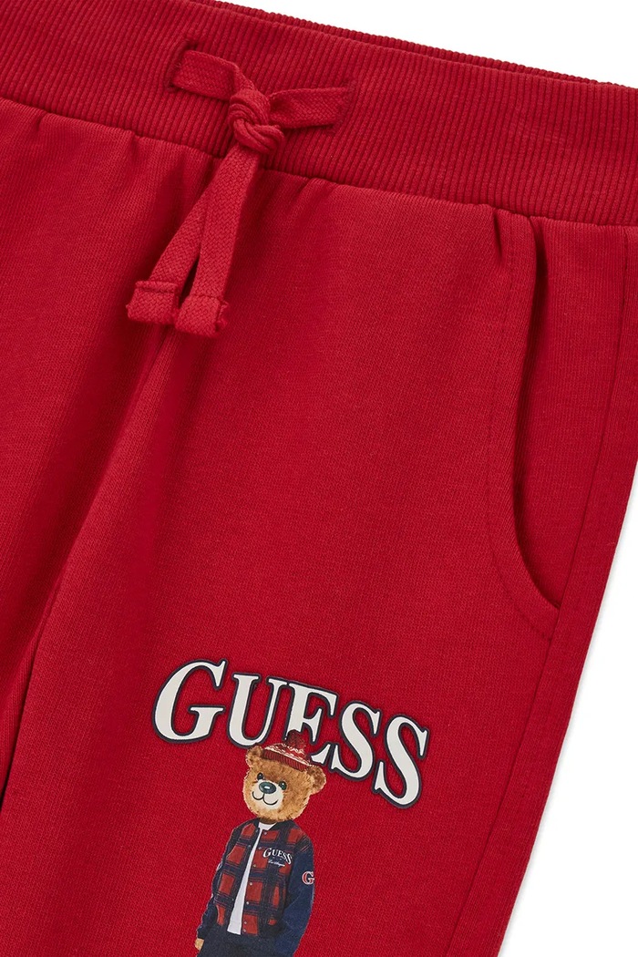 Chłopiec Guess Spodnie dresowe dziecięce bawełniane N6BB03.K6119.9BY2 czerwony