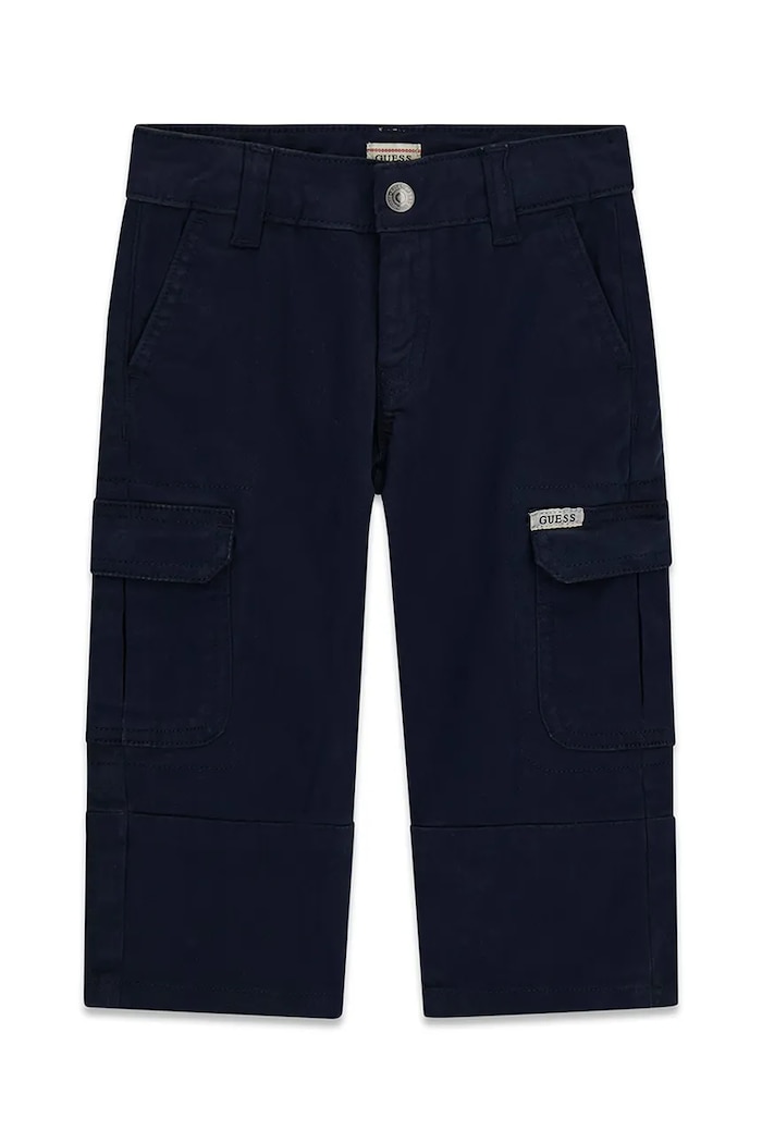 Guess Spodnie cargo dziecięce bawełniane z elastanem granatowy N6BB02.W4125.9BY2