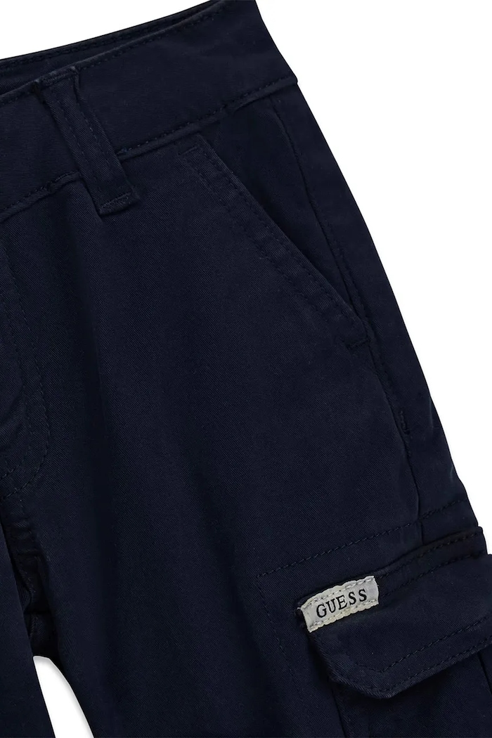 Chłopiec Guess Spodnie cargo dziecięce bawełniane z elastanem N6BB02.W4125.9BY2 granatowy