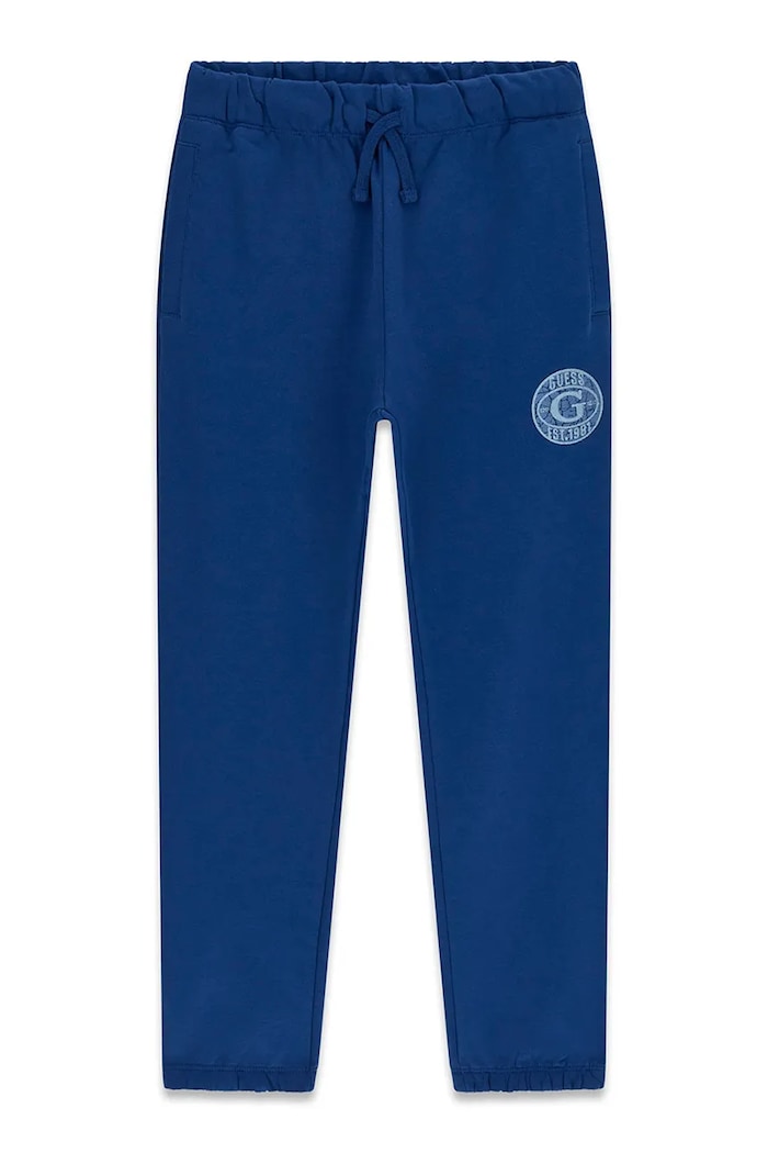 Guess Spodnie dresowe dziecięce bawełniane niebieski L6BB04.K6069.9BY2