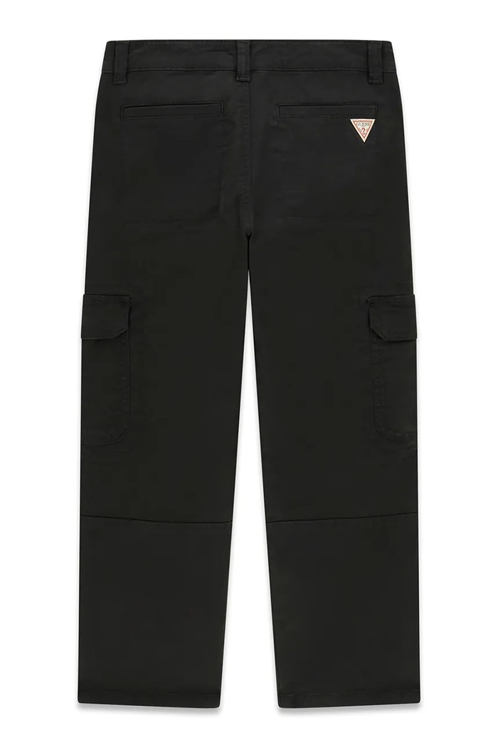 Guess Spodnie cargo dziecięce bawełniane z elastanem L6BB03.W4089.9BY2 czarny AW26