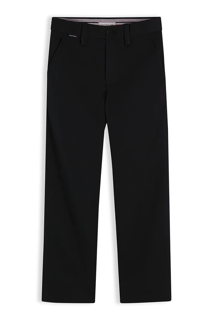 Tommy Hilfiger Spodnie chinos dziecięce bawełniane z elastanem KB0KB10199.128.176.9BY2 czarny AW26