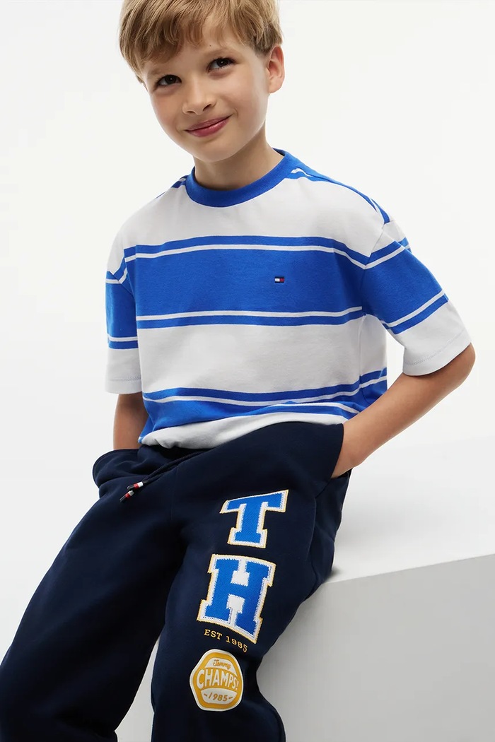 Tommy Hilfiger spodnie dresowe dziecięce bawełniane KB0KB10654.9BY2 granatowy
