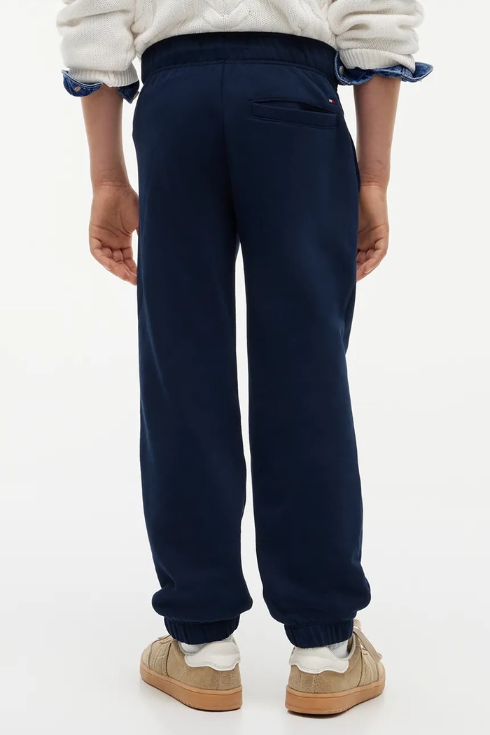 Spodnie joggery dziecięce bawełniane Tommy Hilfiger KB0KB10653.128.176.9BY2 granatowy