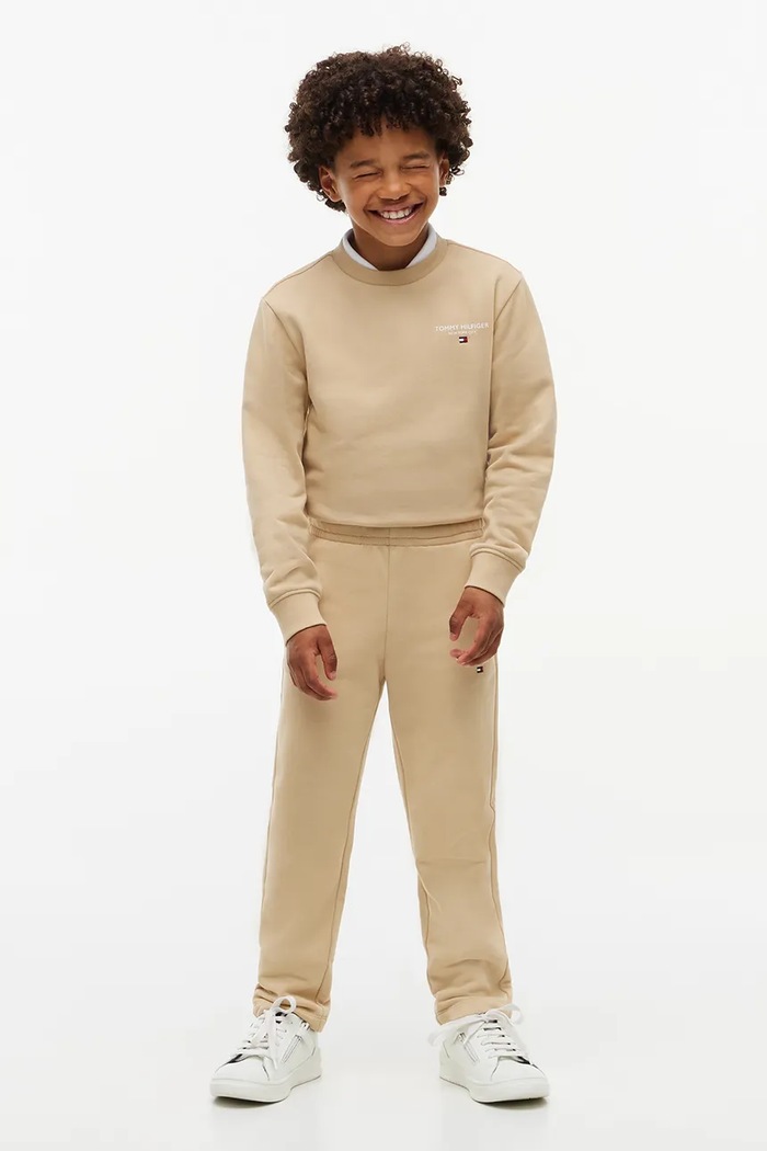 Spodnie dresowe dziecięce bawełniane Tommy Hilfiger beżowy KB0KB10772.9BY2