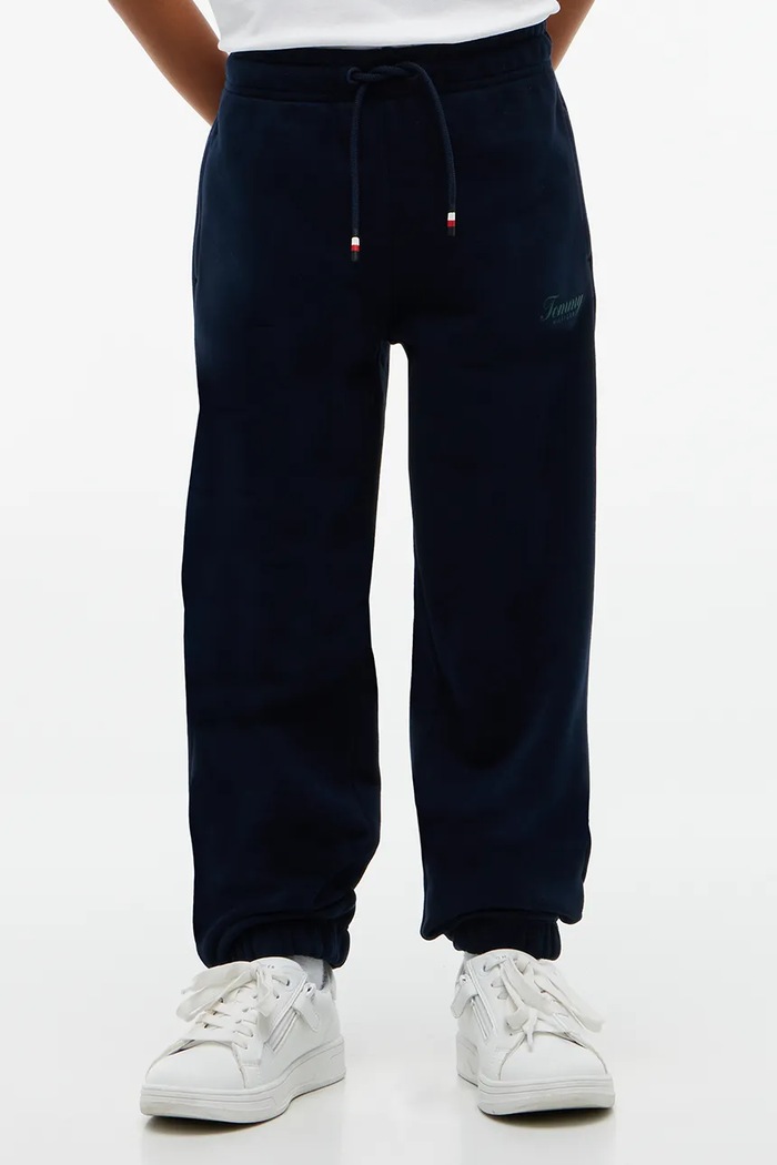 Tommy Hilfiger Spodnie dresowe dziecięce z bawełną granatowy KB0KB10657.9BY2