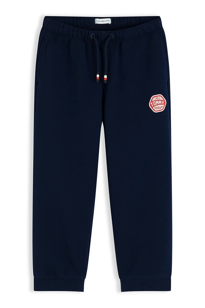 Tommy Hilfiger spodnie dresowe dziecięce z bawełną KB0KB10726.9BY2 granatowy AW26