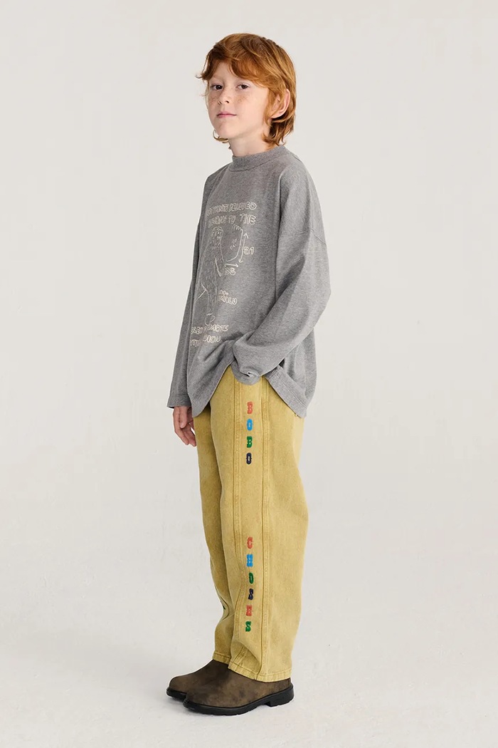 Bobo Choses τζιν relaxed fit παιδικά 226AC072 μπεζ