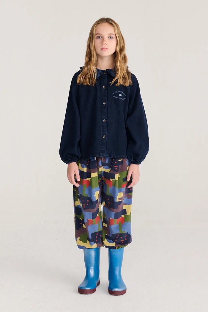 Bobo Choses Παντελόνι επίσημο παιδικό βαμβακερό Paint Forest 226AC068