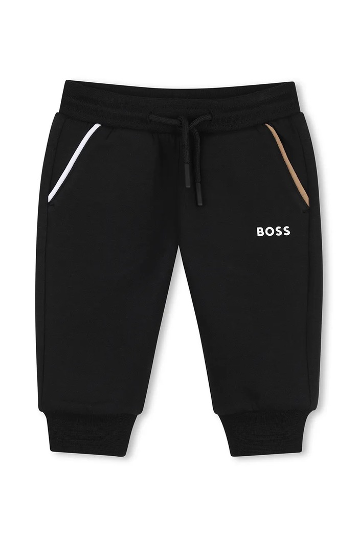 BOSS Donji dio trenirke za djecu s pamukom crna J53470