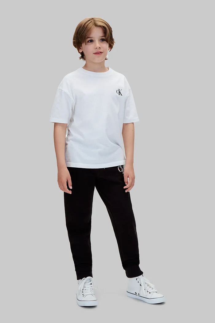 Chłopiec Calvin Klein Jeans Spodnie dresowe dziecięce bawełniane LVCKTJC08U.9BY2 czarny