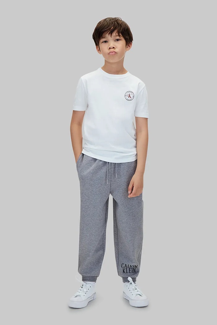 Chłopiec Calvin Klein Jeans Spodnie dresowe dziecięce z bawełną LVCKFJC29B.9BY2 szary