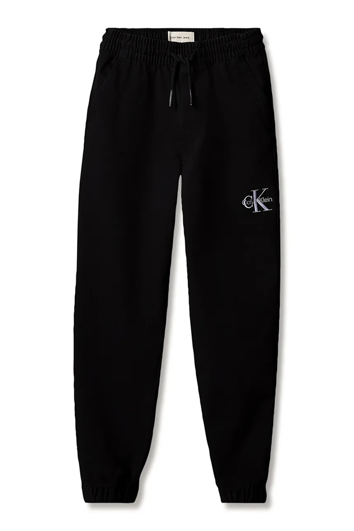 Calvin Klein Jeans spodnie dresowe dziecięce bawełniane z elastanem LVCKTJC14B.9BY2 czarny AW26