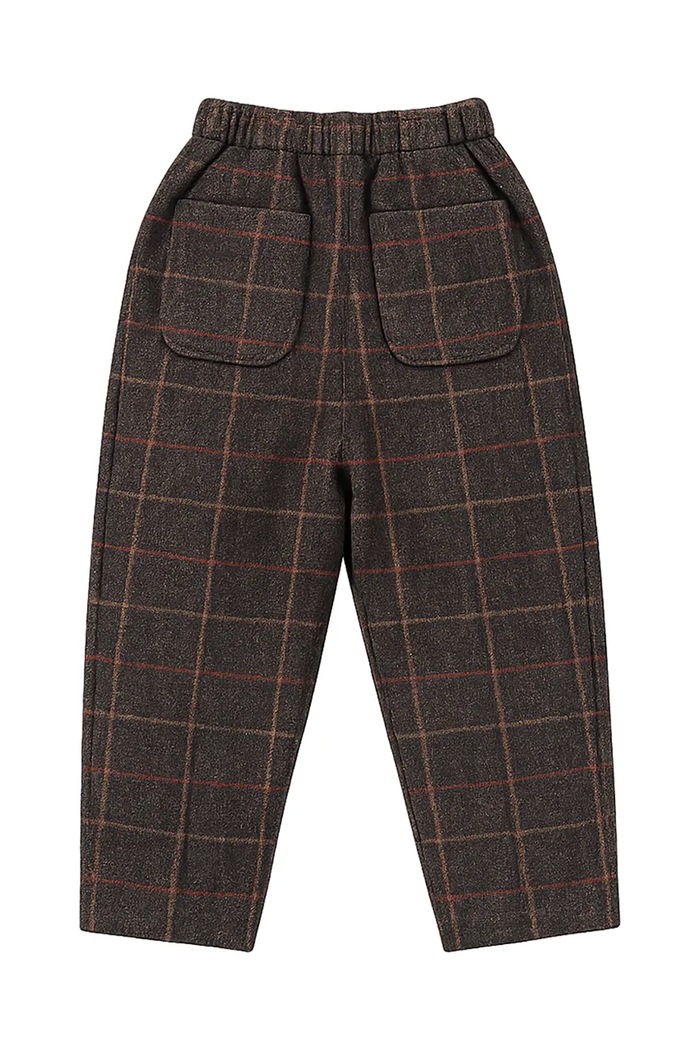 Băieți Donsje pantaloni slouchy pentru copii cu lână Elias Trousers 4124000 maro