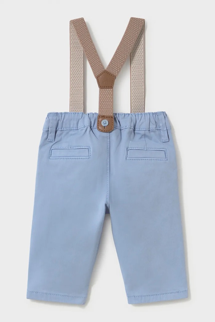 Mayoral Newborn Spodnie chinos niemowlęce z bawełną niebieski 2504.1K.Newborn.9BY2