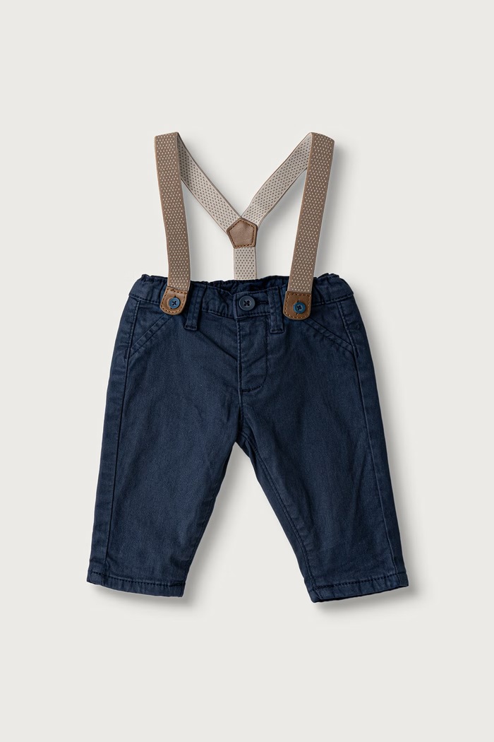 Mayoral Newborn Штани chinos для немовлят з бавовною темно-синій 2504.1K.Newborn.9BY2