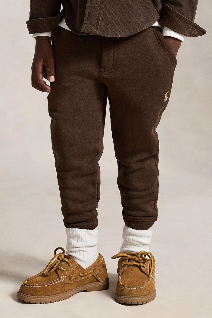 Polo Ralph Lauren панталон джогър за деца с памук кафяв 322799362506