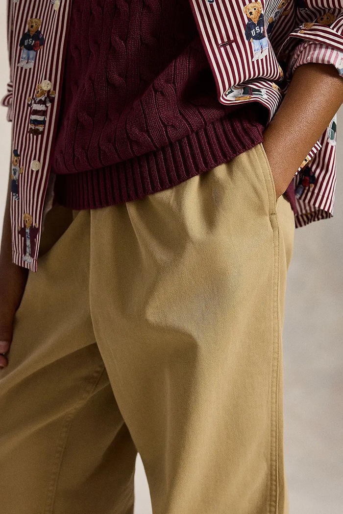 Стандартен панталон за деца от памук Polo Ralph Lauren кафяв 323B27254002