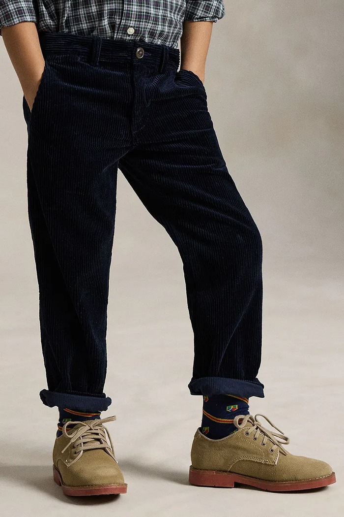 Hlače za djecu od pamuka Polo Ralph Lauren mornarsko plava 322917121007