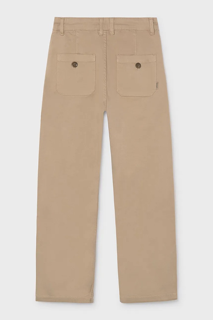 Mayoral spodnie wide leg dziecięce bawełniane z elastanem 7512.7E.Junior.9BY2 beżowy AW26