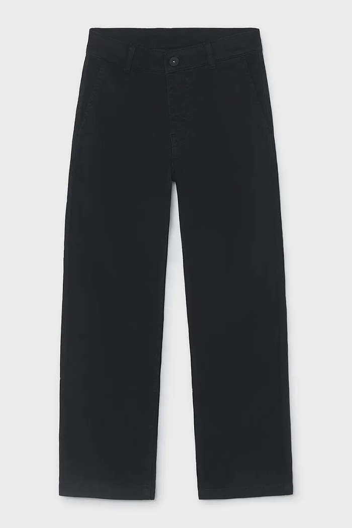 Mayoral Штани wide leg дитячі бавовняні з еластаном 7512.7E.Junior.9BY2 чорний AW26