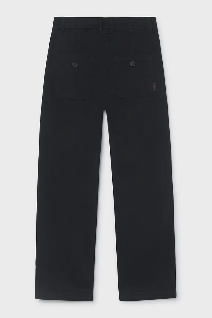 Хлопчик Mayoral Штани wide leg дитячі бавовняні з еластаном 7512.7E.Junior.9BY2 чорний