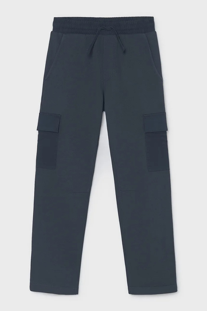 Mayoral панталон карго за деца от памук с еластан 7505.7A.Junior.9BY2 тъмносин AW26