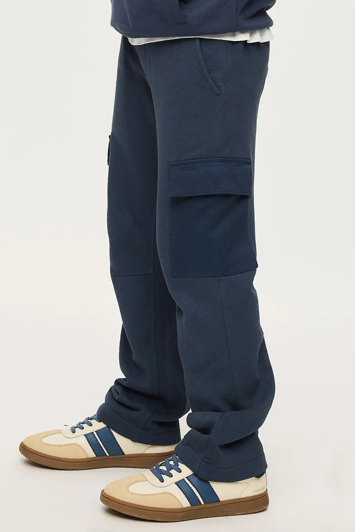 Mayoral панталон карго за деца от памук с еластан 7505.7A.Junior.9BY2 тъмносин