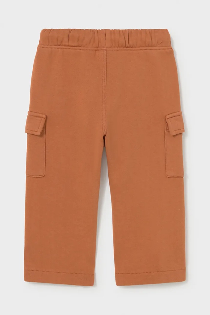 Mayoral pantaloni cargo pentru copii din bumbac 2544.3D.Baby.9BY2 portocaliu AW26
