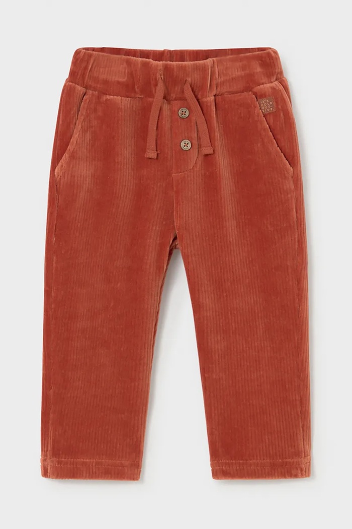 Mayoral pantaloni pentru copii din catifea reiată 2542.3C.Baby.9BY2 portocaliu AW26