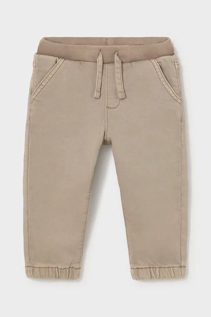 Mayoral Панталон за деца с памук jogger serж soft 2541.3B.Baby.9BY2 бежов AW26