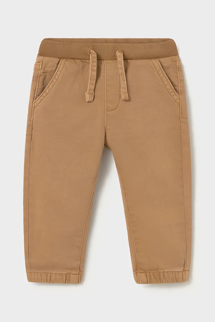 Mayoral hlače otroške z bombažem jogger serža soft rjava 2541.3B.Baby.9BY2