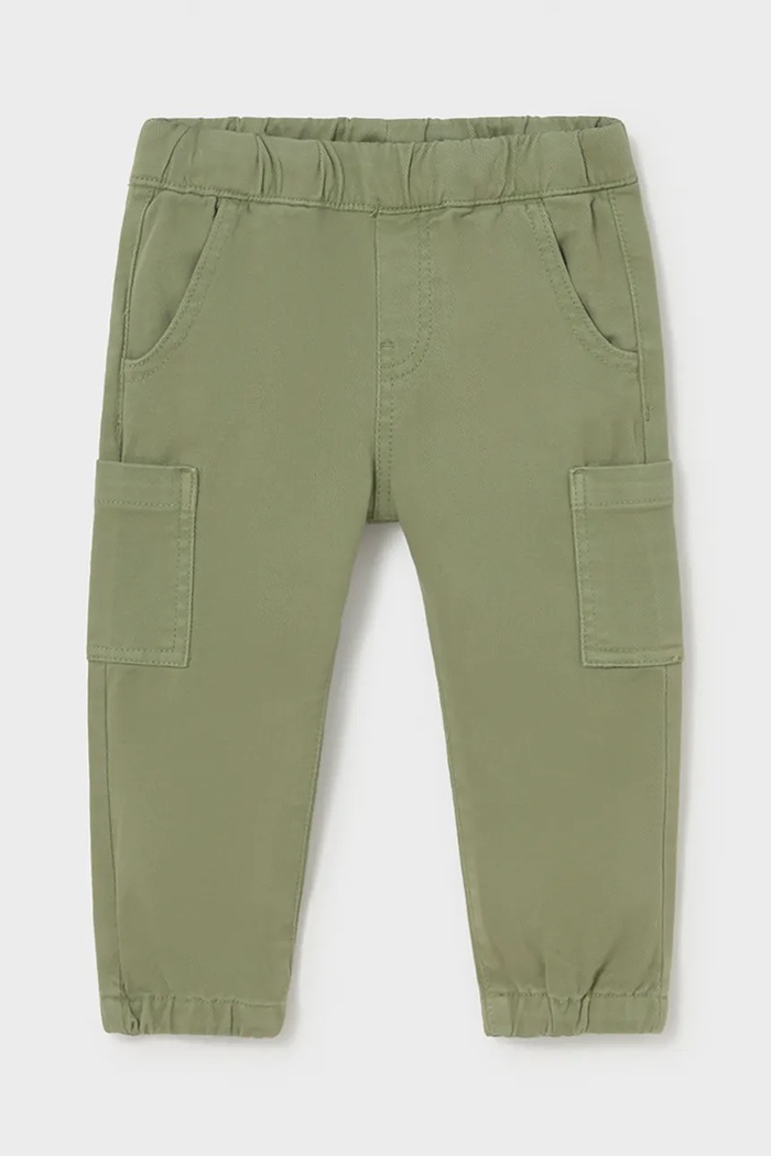 Mayoral jogger hlače za djecu od pamuka s elastanom Joggery cargo 2539.3A.Baby.9BY2 zelena AW26
