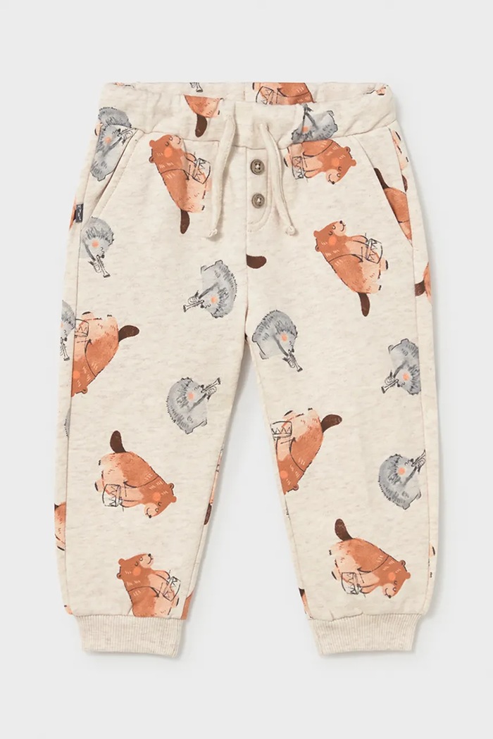 Mayoral pantaloni de trening pentru copii cu bumbac bej 2538.3A.Baby.9BY2