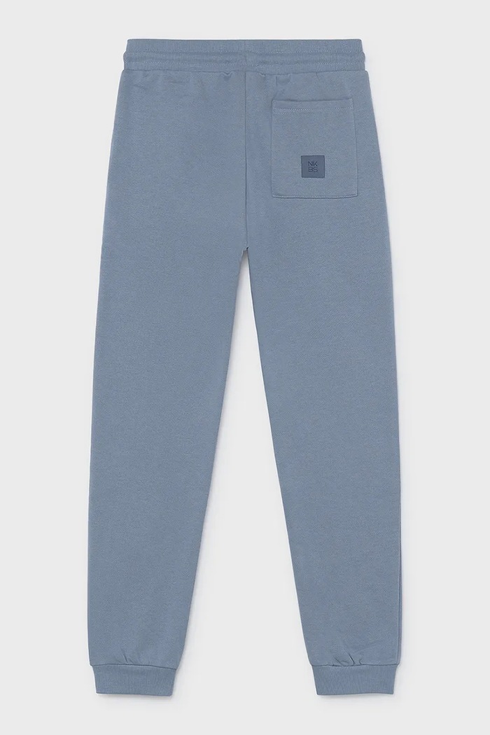 Mayoral spodnie dresowe dziecięce z bawełną 705.7C.Junior.9BY2 niebieski AW26