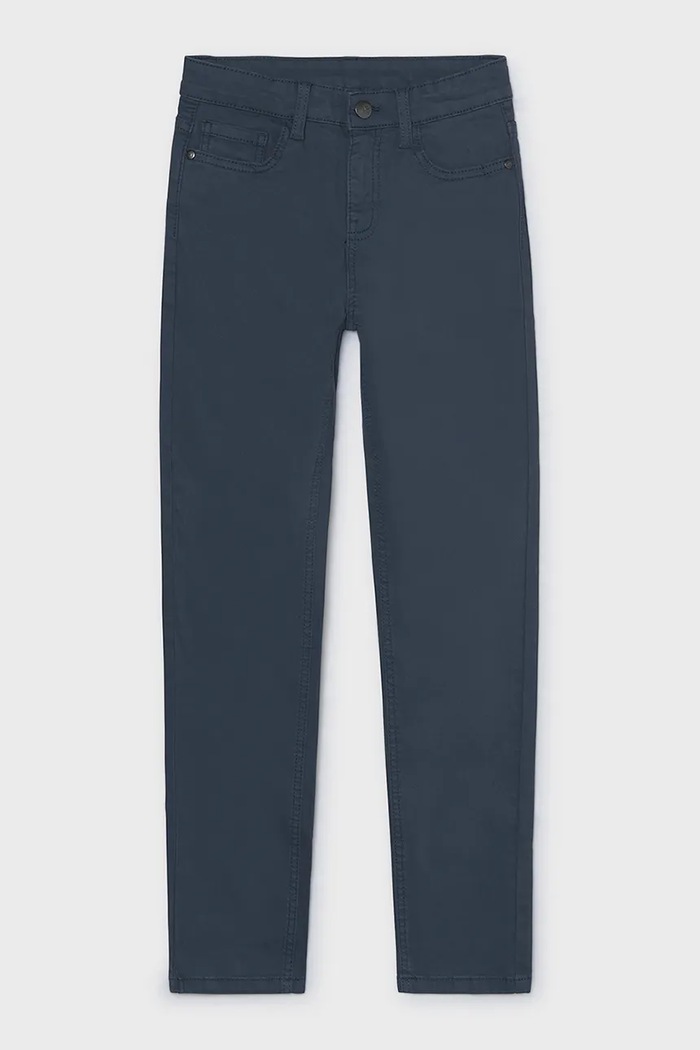 Mayoral Брюки regular для детей из хлопка с эластаном slim fit basic тёмно-синий 582.7A.Junior.9BY2