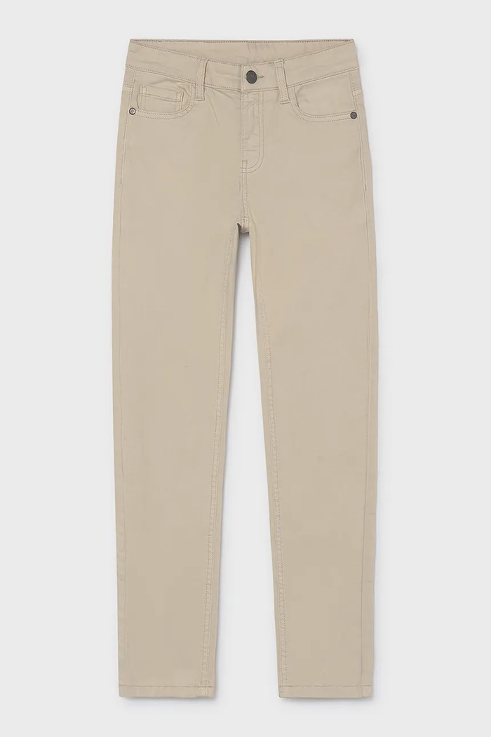 Mayoral Spodnie regular dziecięce bawełniane z elastanem slim fit basic 582.7A.Junior.9BY2 beżowy AW26