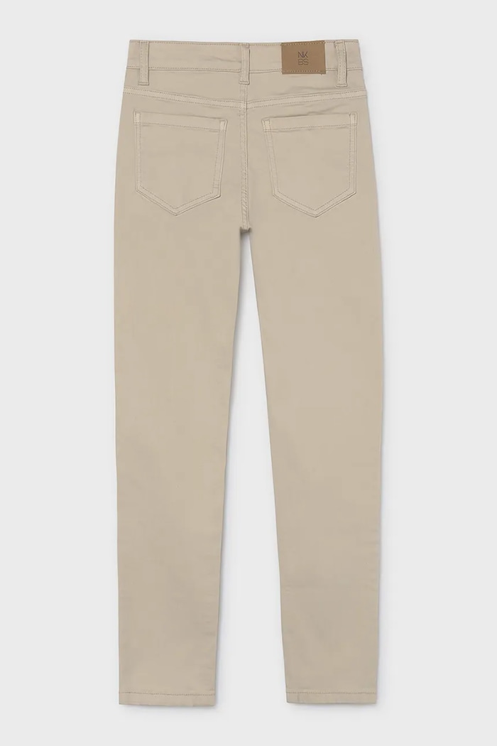 Chłopiec Mayoral Spodnie regular dziecięce bawełniane z elastanem slim fit basic 582.7A.Junior.9BY2 beżowy