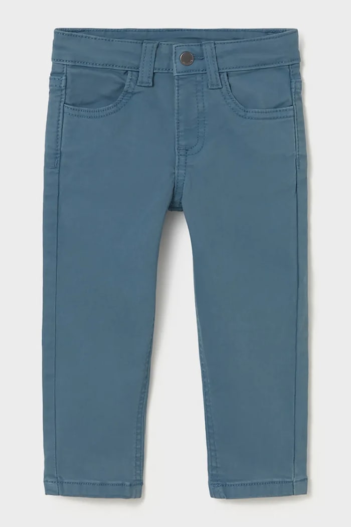 Mayoral Nohavice slim fit detské bavlnené s elastanom modrá 563.3D.Baby.9BY2