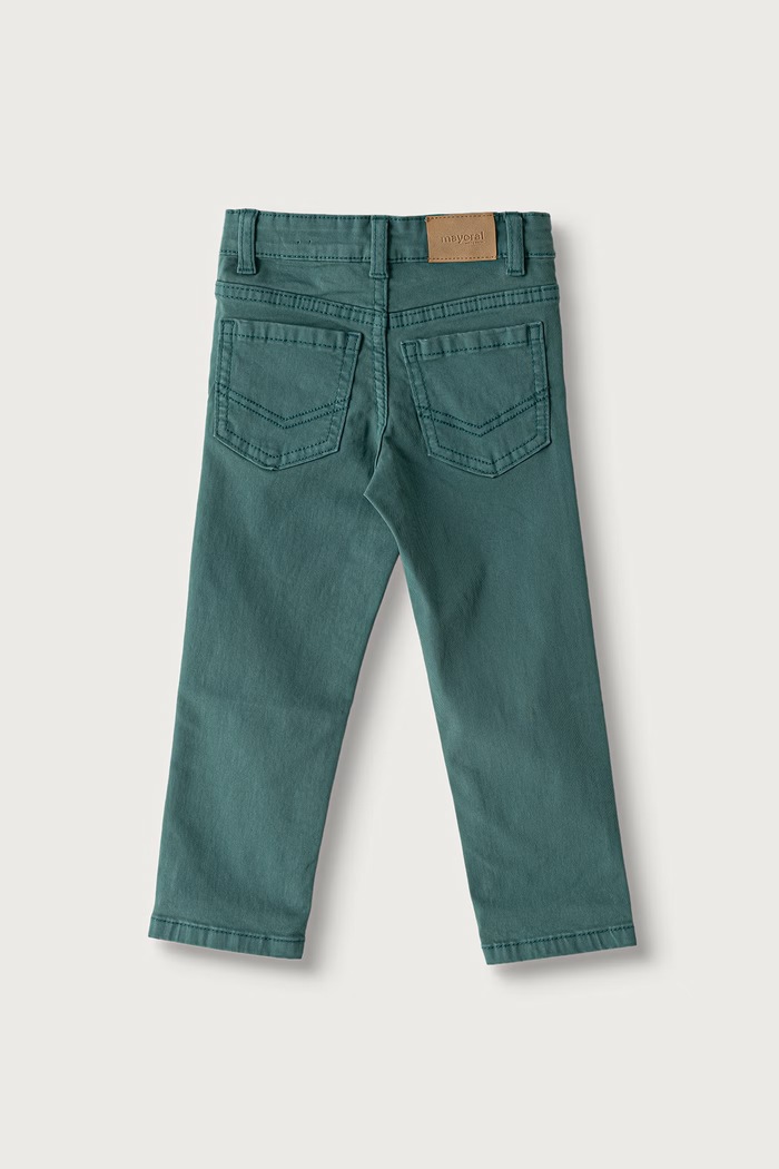 Mayoral Spodnie dziecięce bawełniane z elastanem slim fit basic 517.5A.Mini.9BY2 turkusowy AW26