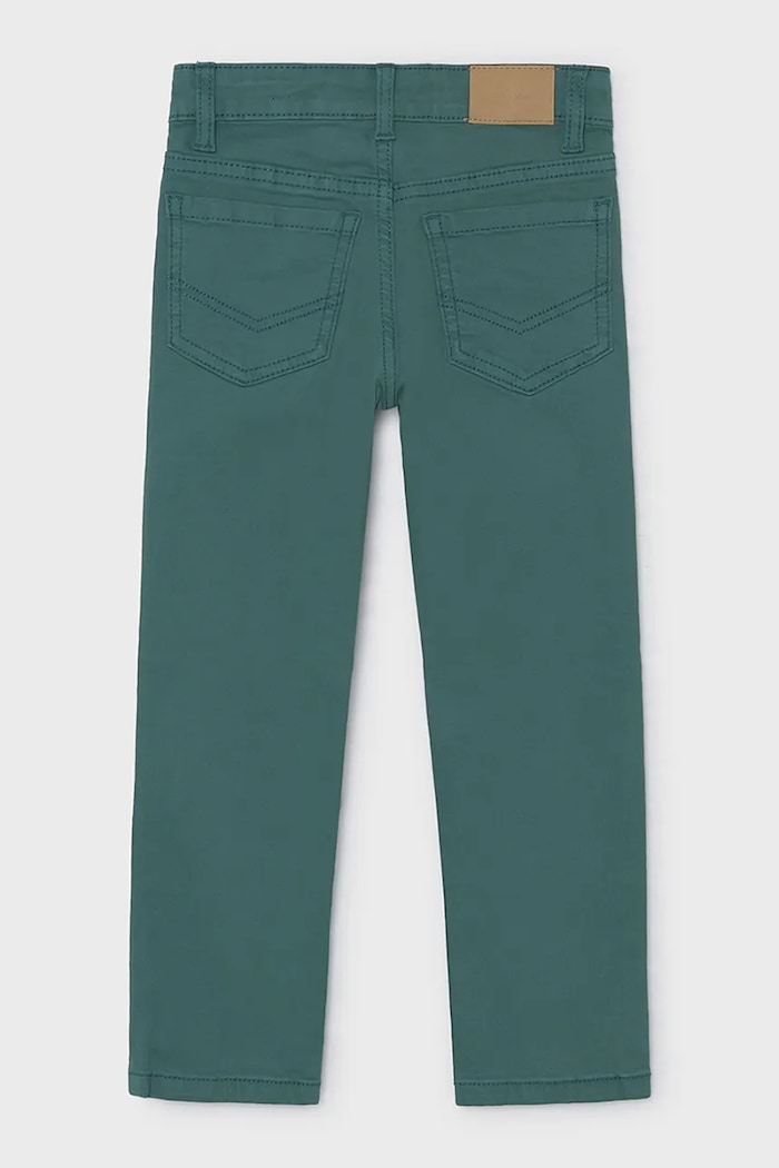 Mayoral Spodnie dziecięce bawełniane z elastanem slim fit basic 517.5A.Mini.9BY2 turkusowy AW26