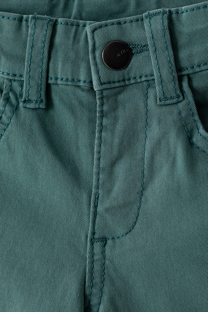 Chłopiec Mayoral Spodnie dziecięce bawełniane z elastanem slim fit basic 517.5A.Mini.9BY2 turkusowy