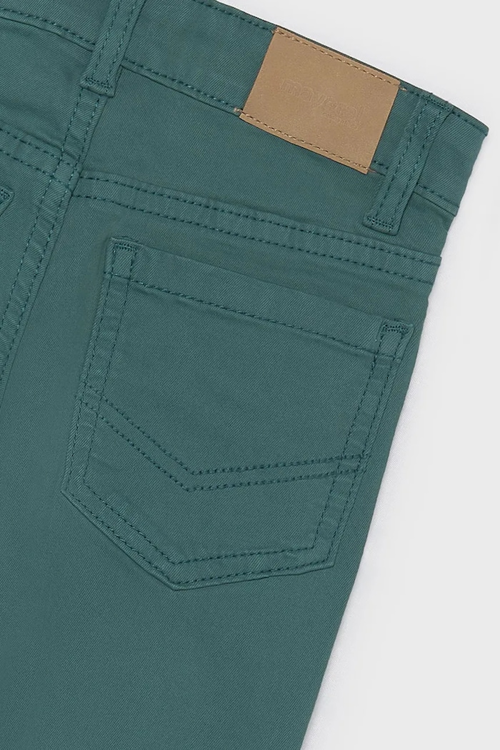 Chłopiec Mayoral Spodnie dziecięce bawełniane z elastanem slim fit basic 517.5A.Mini.9BY2 turkusowy
