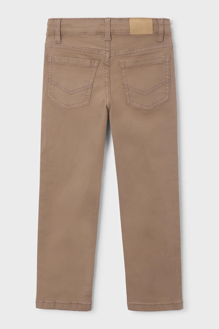 Mayoral панталон за деца от памук с еластан slim fit basic 517.5A.Mini.9BY2 кафяв AW26
